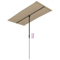  Parasol ogrodowy na słupku aluminiowym, 180x110 cm, taupe