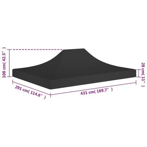  Dach do namiotu imprezowego, 4,5 x 3 m, czarny, 270 g/m²