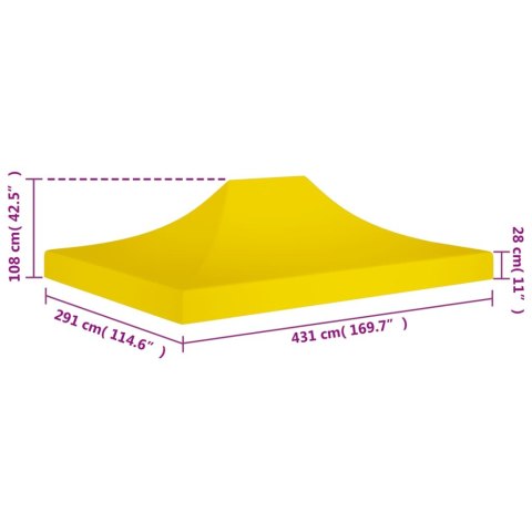  Dach do namiotu imprezowego, 4,5 x 3 m, żółty, 270 g/m²