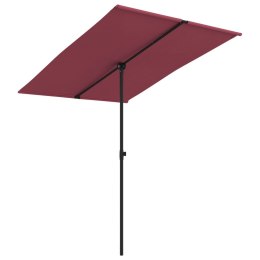  Parasol ogrodowy na słupku aluminiowym, 2x1,5 m, bordo