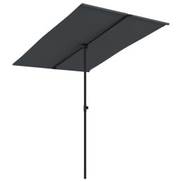  Parasol ogrodowy na słupku aluminiowym, 2x1,5 m, czarny