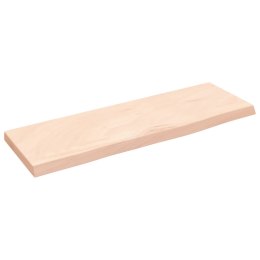  Półka, 60x20x2 cm, surowe lite drewno dębowe