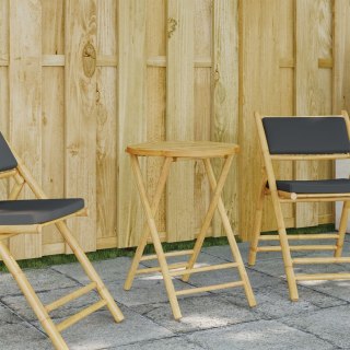  Składany stolik ogrodowy, Ø55x75 cm, bambusowy