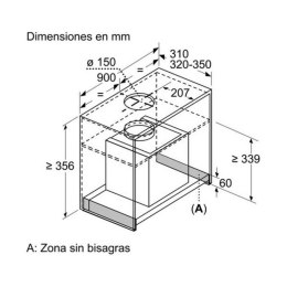 Okap konwencjonalny Balay 237515 90 cm 620 m3h 255W Stal