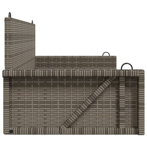  Ławka bujana, szara, 119x56x48 cm, polirattan