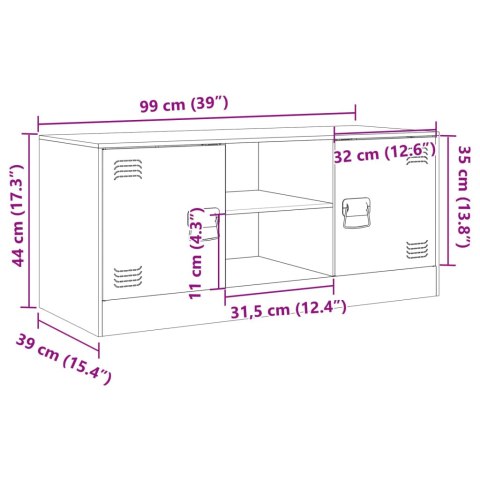  Szafka pod telewizor, biała, 99x39x44 cm, stalowa