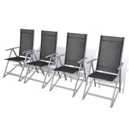  Składane krzesła ogrodowe, 4 szt., aluminium