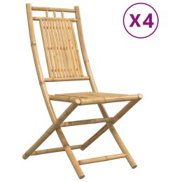  Składane krzesła ogrodowe, 4 szt., 46x66x99 cm, bambusowe