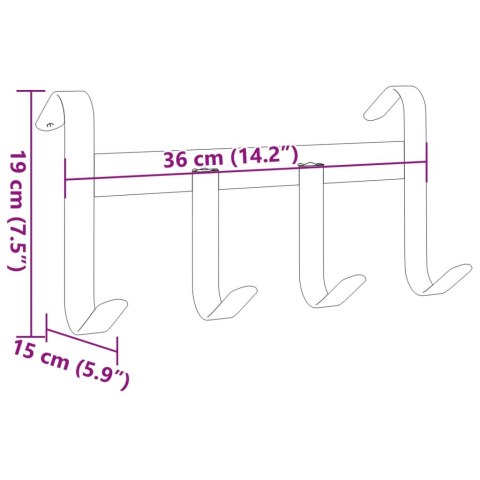  Wieszak na ogłowie, z 4 haczykami, czarny, stalowy