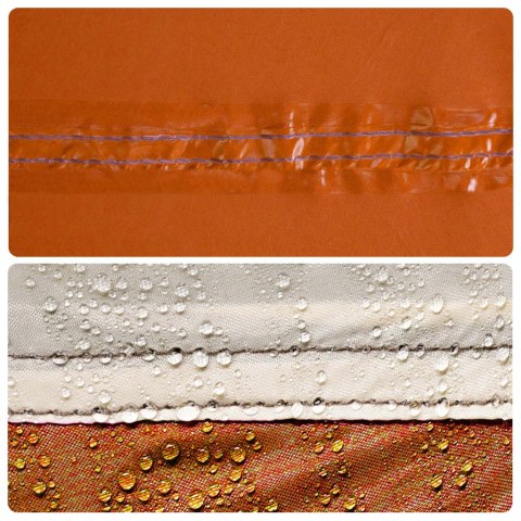  Płachta biwakowa, szaro-pomarańczowa, 420x440 cm, wodoszczelna