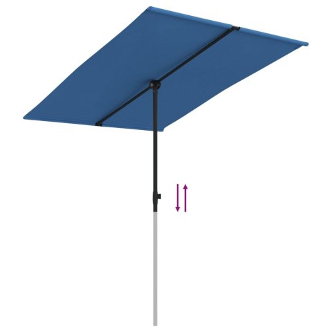  Parasol ogrodowy na słupku aluminiowym, 2x1,5 m, błękit lazur