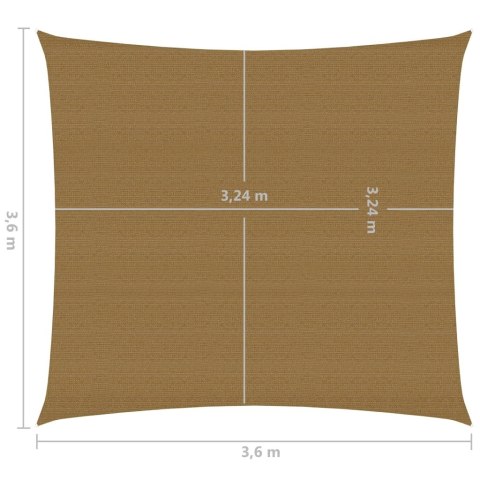  Żagiel przeciwsłoneczny, 160 g/m², taupe, 3,6x3,6 m, HDPE