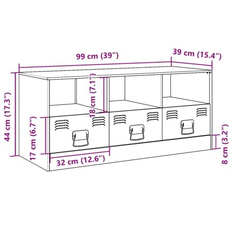  Szafka pod telewizor, antracytowa, 99x39x44 cm, stalowa