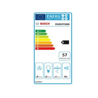 Okap konwencjonalny BOSCH DWK67CM60 60 cm 660 m³/h 260W A Czarny