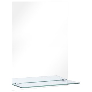  Lustro ścienne z półką, 40x60 cm, hartowane szkło