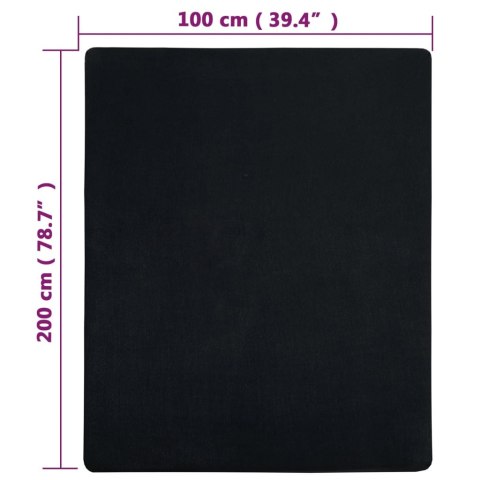  Prześcieradła, 2 szt., czarne, 100x200 cm, dżersej bawełniany