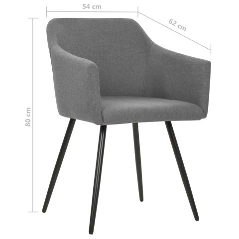  Krzesła stołowe, 2 szt., jasnoszare, obite tkaniną