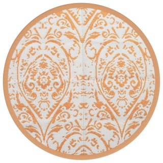  Dywan na zewnątrz, pomarańczowo-biały, Ø120 cm, PP