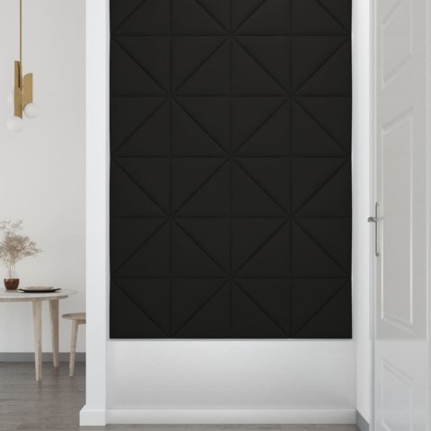  Panele ścienne, 12 szt., czarne, 30x30 cm, tkanina, 0,54 m²