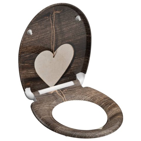 SCHÜTTE Deska sedesowa wolnoopadająca WOOD HEART, duroplast, nadruk