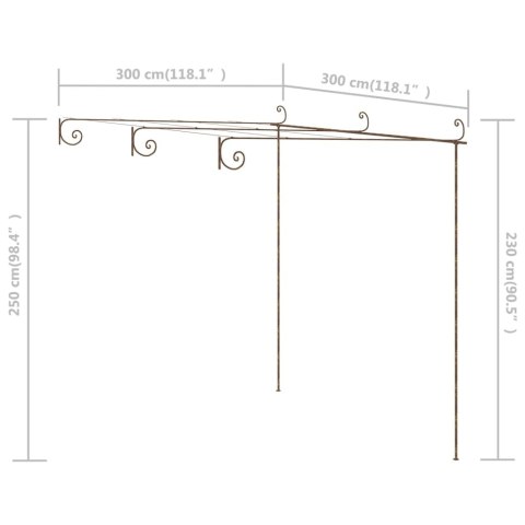  Pergola ogrodowa, antyczny brąz, 3x3x2,5 m, żelazo