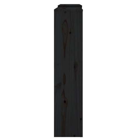  Osłona grzejnika, czarna, 210x21x85 cm, lite drewno sosnowe