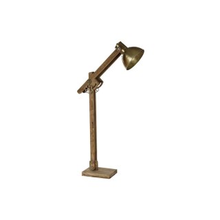 Lampa Stojąca DKD Home Decor 85 x 25 x 140 cm Złoty Metal Brązowy Drewno mango