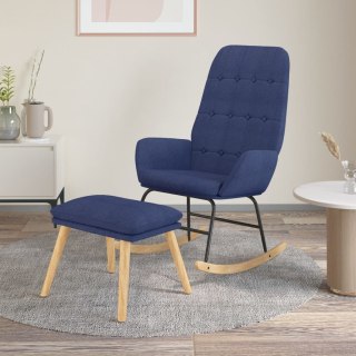  Fotel bujany z podnóżkiem, niebieski, obity tkaniną