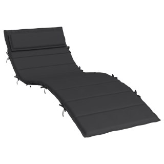  Poduszka na leżak, czarna, 180x60x3 cm, tkanina Oxford