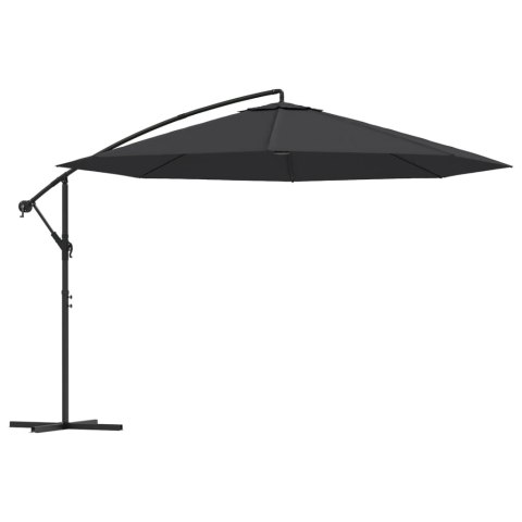  Parasol wiszący z aluminiowym słupkiem, 350 cm, czarny