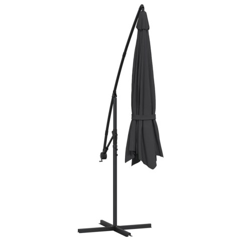  Parasol wiszący z aluminiowym słupkiem, 350 cm, czarny