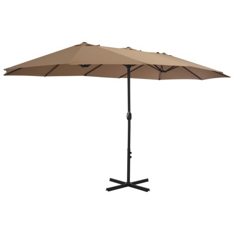  Parasol ogrodowy na słupku aluminiowym, 460 x 270 cm, taupe