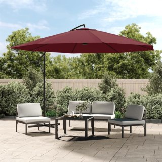  Wiszący parasol z aluminiowym słupkiem, 350 cm, bordowy