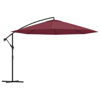  Wiszący parasol z aluminiowym słupkiem, 350 cm, bordowy