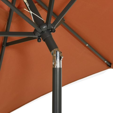  Parasol z lampkami LED, terakota, 200x211 cm, aluminium