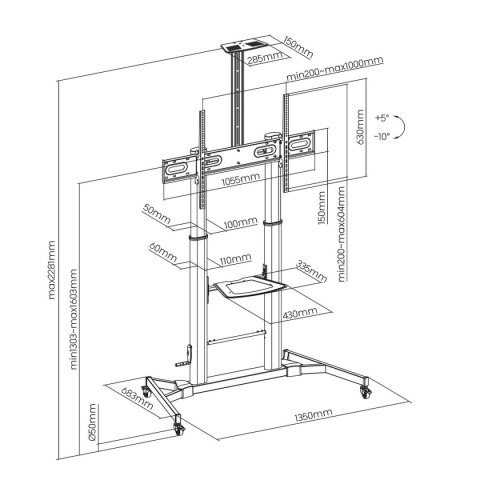 Uchwyt na TV Aisens FT100TE-171 60" 100" 100 kg