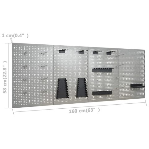  Stół roboczy z 4 panelami ściennymi i 2 szafkami