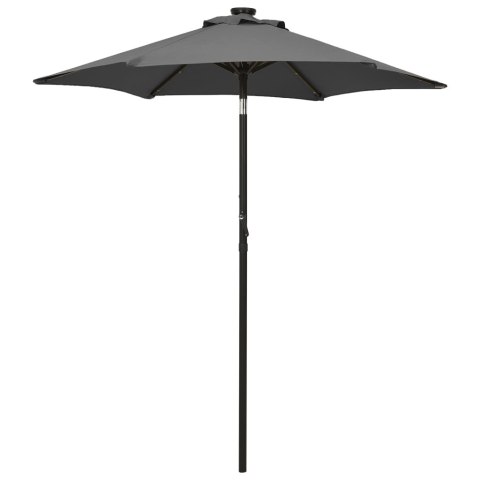  Parasol z lampkami LED, antracytowy, 200x211 cm, aluminium