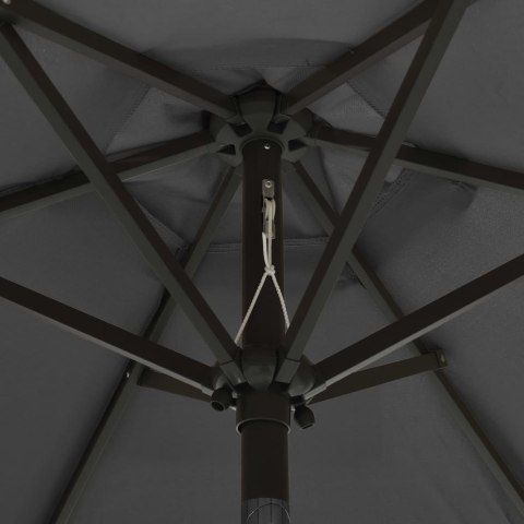  Parasol z lampkami LED, antracytowy, 200x211 cm, aluminium