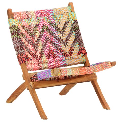  Składane krzesło w stylu chindi, wielokolorowa tkanina