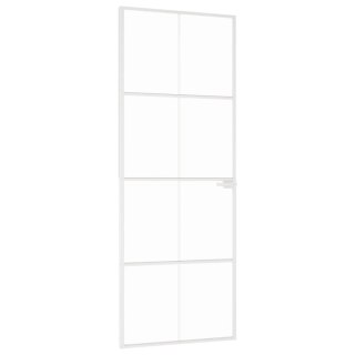  Drzwi wewnętrzne, białe, 76x201,5 cm, szkło i aluminium