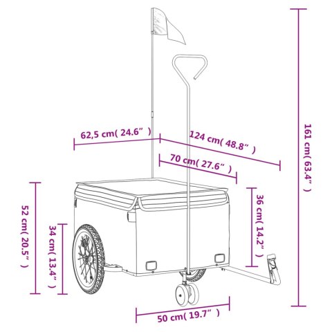  Przyczepka rowerowa, czarno-żółta, 45 kg, żelazo