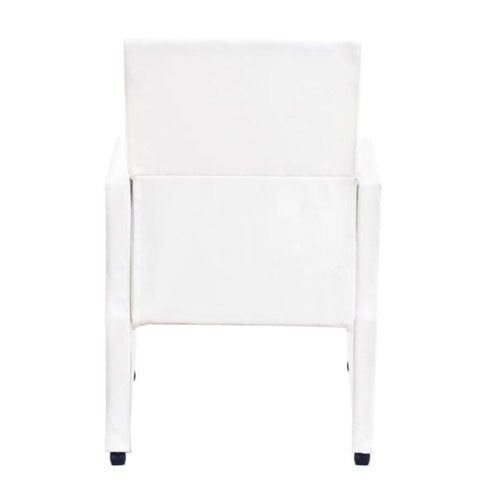  Krzesła stołowe, 2 szt., białe, obite sztuczną skórą