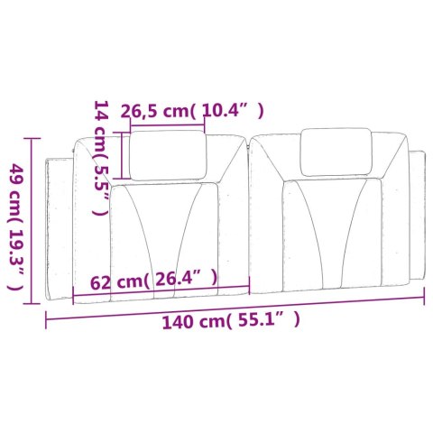  Poduszka na wezgłowie, biała, 140 cm, sztuczna skóra