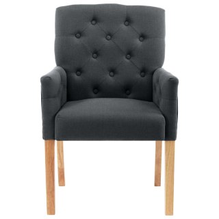  Krzesła stołowe z podłokietnikami, 2 szt., szare, tkanina