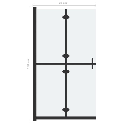  Składana ścianka prysznicowa, mrożone szkło ESG, 70x190 cm