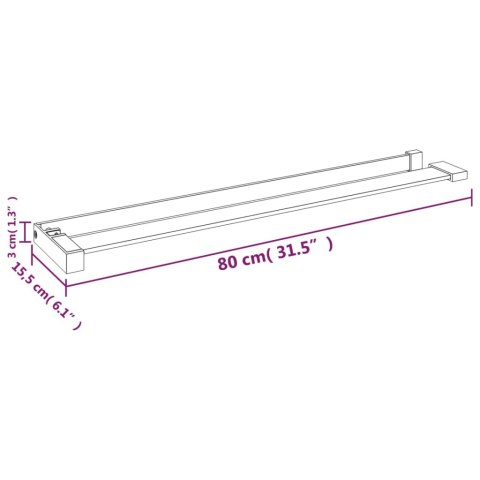  Półka ścienna do prysznica typu walk-in, chromowa, 80 cm