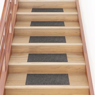  Samoprzylepne nakładki na schody 15 szt., 60x25 cm, antracytowe