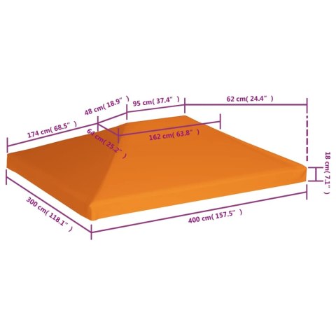  Zadaszenie altany ogrodowej, 310 g/m², 4 x 3 m, pomarańczowe