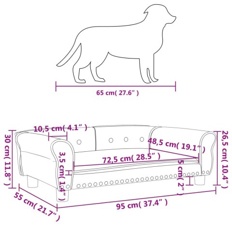  Legowisko dla psa, cappuccino, 95x55x30 cm, sztuczna skóra